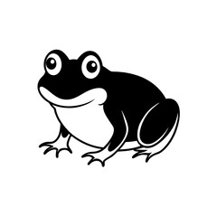 Large Green Frog with Bulging Eyes Transparent Background