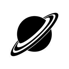 Planet Saturn with Rings Stylized Transparent Background