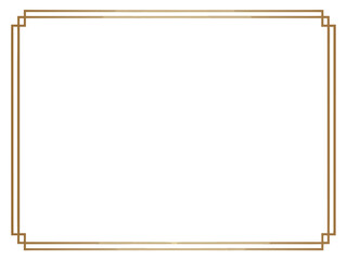 Elegant golden frame isolated on transparent background, perfect for adding a touch of sophistication to your photos, invitations, or design projects with its classic and timeless appeal