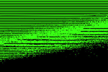 Glitch-inspired vector with neon green lines and distorted texture on black. Bold abstract backdrop for futuristic, edgy, and contemporary graphic projects.