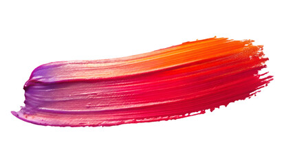 A vibrant brushstroke of red, orange, and purple isolated on transparent background, showcasing a dynamic blend of colors and textures, ideal for artistic projects