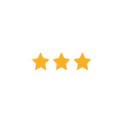 Three golden stars represent average rating satisfaction