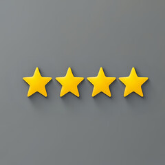 Four golden stars show excellent customer satisfaction rating