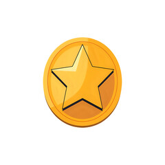 Golden star award medal for achievement recognition