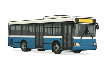 City bus providing public transport service, transparent background