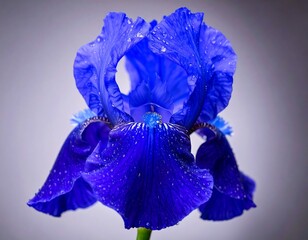 Close-up of a vibrant blue iris