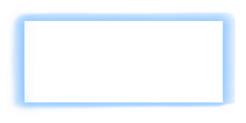 A blank white rectangle with a soft blue glowing border isolated on transparent background, perfect for adding text, images, or logos for presentations and designs