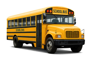 Yellow school bus transporting students to education