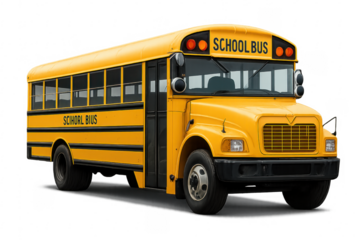 Yellow school bus transporting students to education