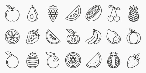 Versatile Thin Line Fruit Graphic Pack