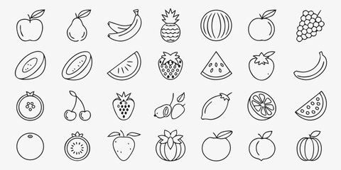 Contemporary Minimal Fruit Graphic Icons