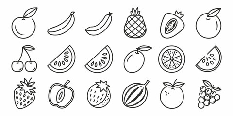 Minimal Vector Fruit Icons For Web And App