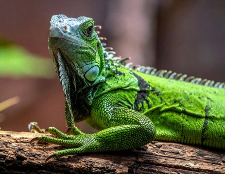 Close-up of a vibrant green iguana (2)