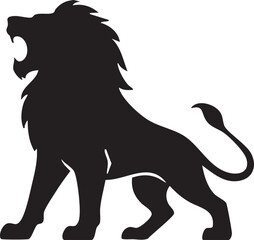 lion roaring silhouette vector