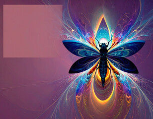 Colorful Digital Butterfly Artwork with Abstract Background Design