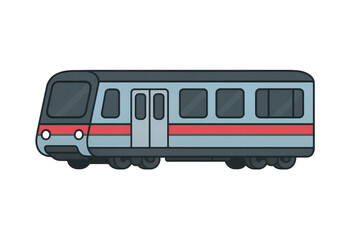 Subway train public transport commuting vector illustration
