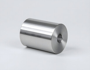 Sleek Stainless Steel Cylinder on Simple Gray Background
