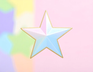 Obraz premium Glossy geometric star with pastel background and colorful tones