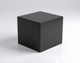 Minimalist Black Cube on a Bright Background for Modern Design Concepts