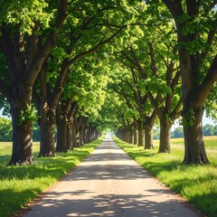 Lush tree-lined avenue