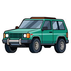Cartoon green suv illustration vector image for car enthusiasts and automotive design projects