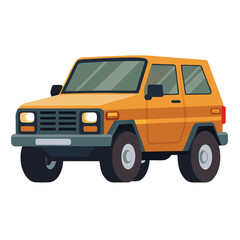 Illustration of orange suv car vehicle automobile transport automotive off road adventure ride