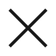 Black Cross Icon. Black Cross Mark Symbol, Stop, No Sign.