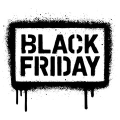 Bold Black Friday stencil art with dripping paint effect perfect for promotional marketing and sale events