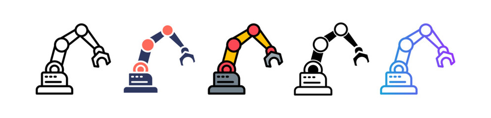 Fototapeta premium Industrial Robot multiple icon