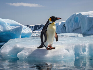 Fototapeta premium penguin on ice