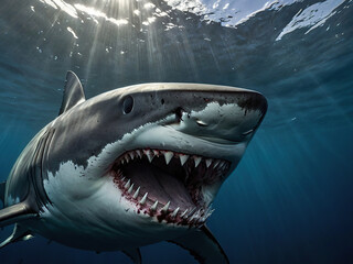 Naklejka premium great white shark