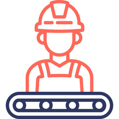 Factory Worker line color icon