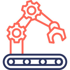 Robotic Arm line color icon
