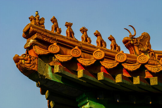 Imperial roof decoration in Summer Palace Beijing China