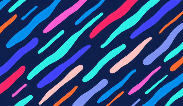 Formas abstractas brillantes y atrevidas con formas fluidas y alargadas que caen en cascada en diagonal