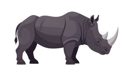 Obraz premium Powerful rhino illustration for conservation efforts, wildlife education, and African safari adventures, inspiring strength, resilience, and natural wonder