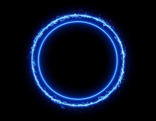 Circular frame of blue light