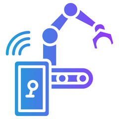 Smart Manufacturing glyph gradient icon