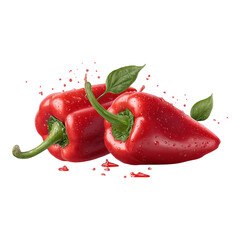 red pepper on white background