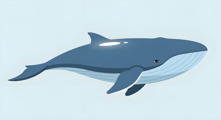 Fototapeta premium Majestic blue whale gracefully glides through tranquil ocean waters, symbolizing nature's immense power and beauty.