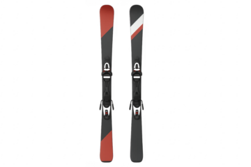 Skiing gear for winter recreation and sport on transparent background