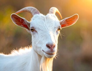 Obraz premium Close-up of a white goat in sunlight (2)