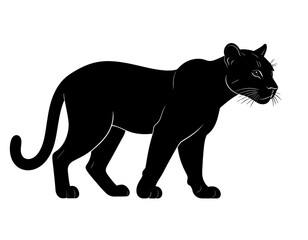Obraz premium Black Silhouette Vector Icon of Puma