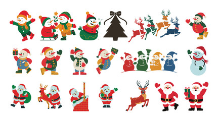 Naklejka premium set of christmas tree set of christmas tree