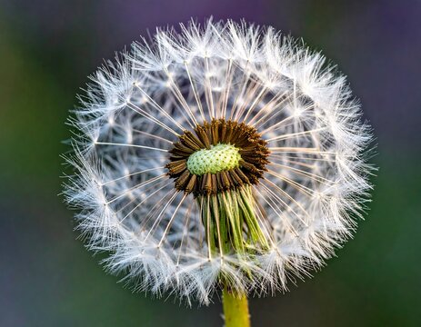 Close-up of a dandelion seed head