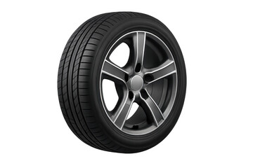 Obraz premium Car wheel with alloy rim and tire isolated