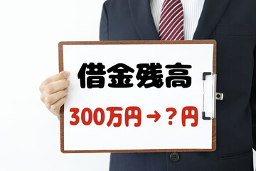 債務整理で借金残高が減少するイメージと金額表示。