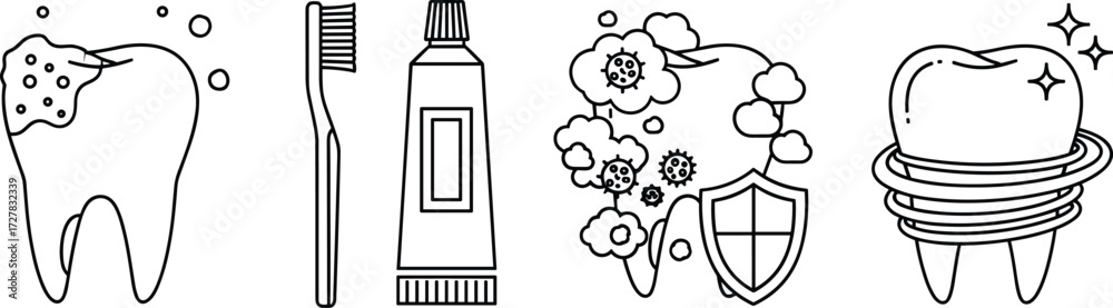 Wall mural a collection of concept line icons for software development and programming, featuring elements like