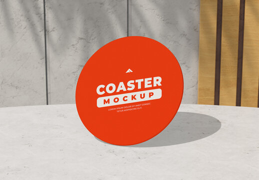 Glass Coaster Mockup