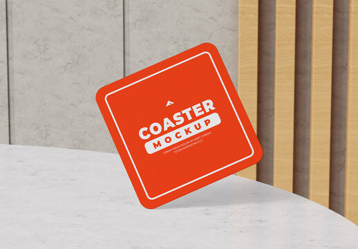 Glass Coaster Mockup